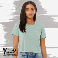Load image into Gallery viewer, Bella Canvas - 8882 Flowy Crop Top Short Sleeve T-Shirt (Women)
