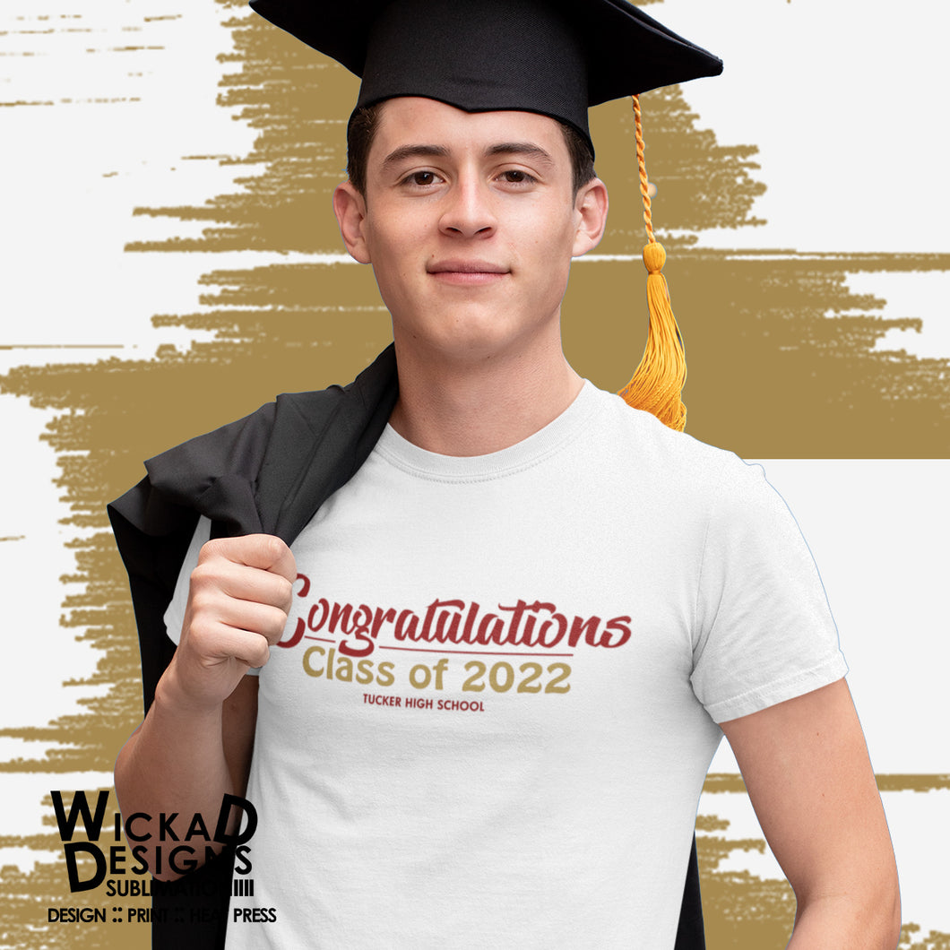 Tucker Grad Congratulations (White) Short Sleeve Unisex T-shirt